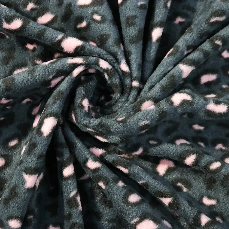 Leopard Print Polar Fleece Rib mato