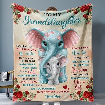 Letter Winter Sherpa Throw Blanket