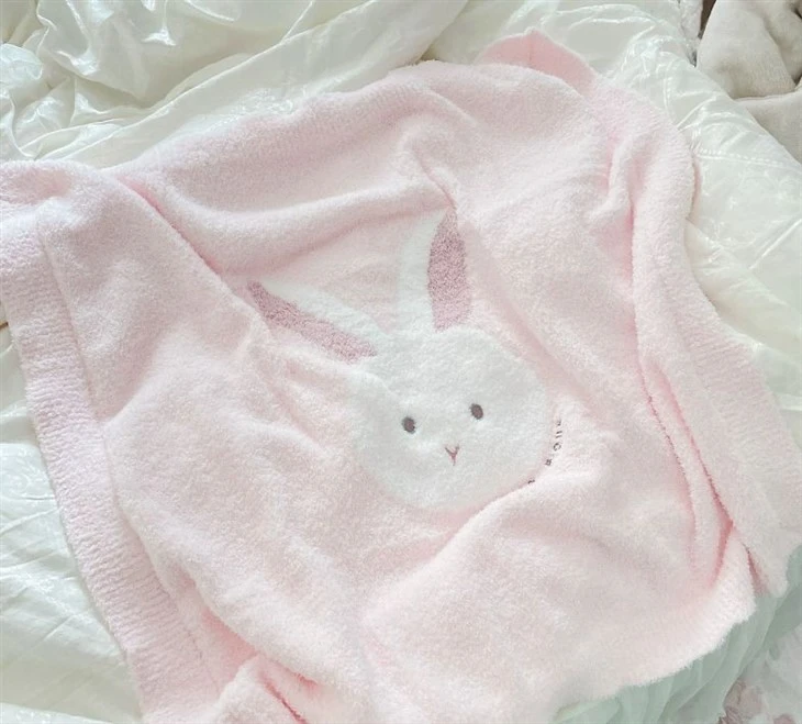 pink bunny blanket in stock