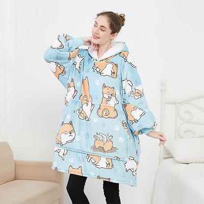 Ikki dona Flanel Sherpa Hoodie adyol