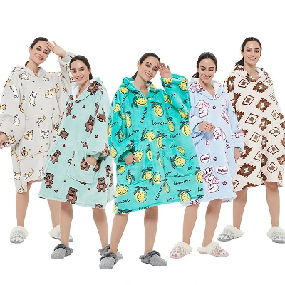 Double Flannel Sherpa Hoodie Blanket